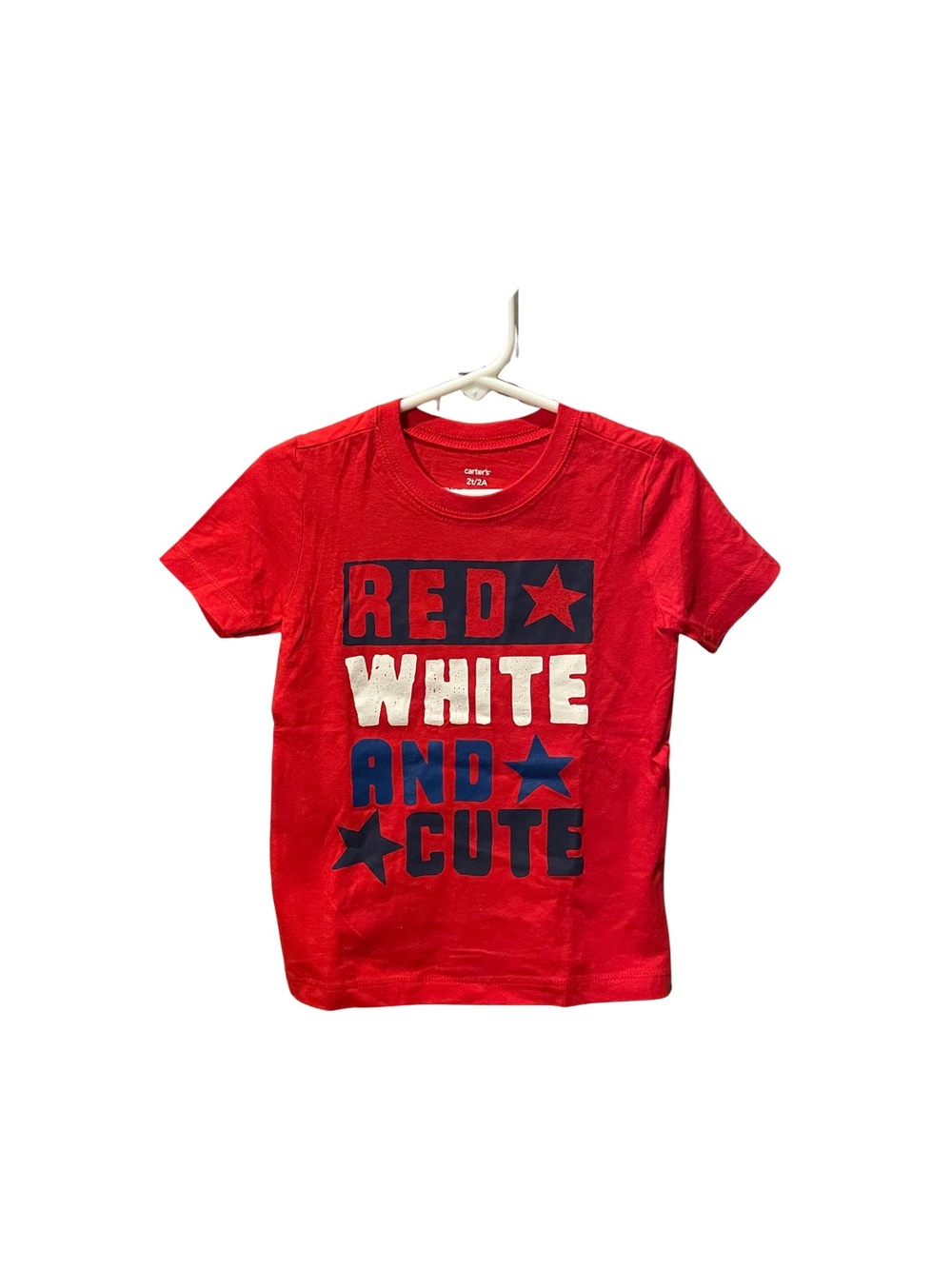 Carter's Red White & Cute Graphic Tee | Patriotic Toddler Boys Shirt | 2T
